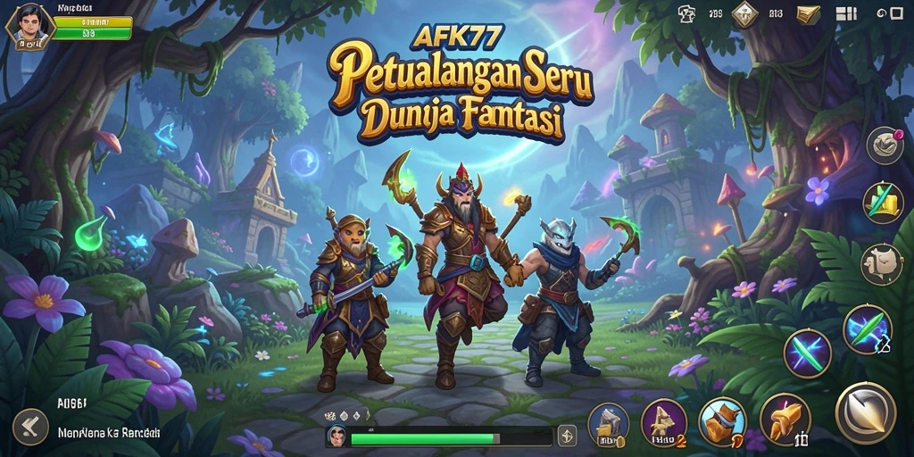 Gameplay mendebarkan di dunia petualangan AFK77.