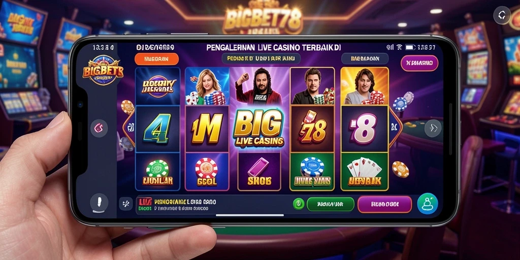 Tampilan menarik gameplay Live Casino BIGBET78 dengan dealer langsung.