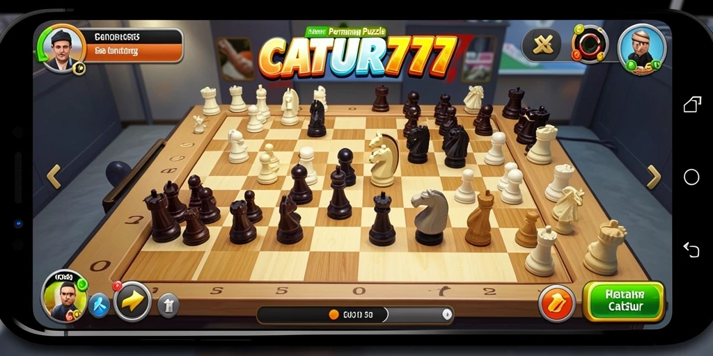 Tampilan menarik dari gameplay CATUR777 dengan berbagai tantangan puzzle catur.