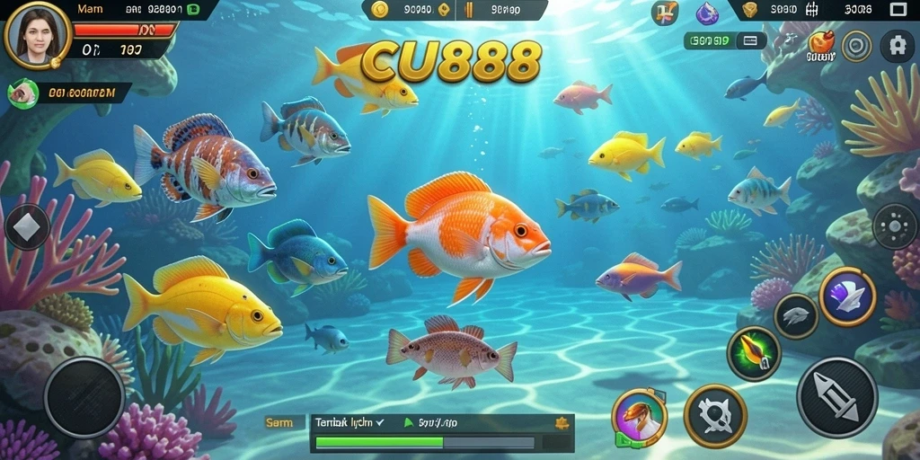 Tangkapan layar gameplay menembak ikan di CU888.
