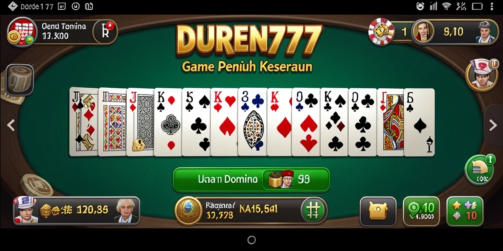 Tampilan screenshot DUREN777 dengan serunya permainan Domino.