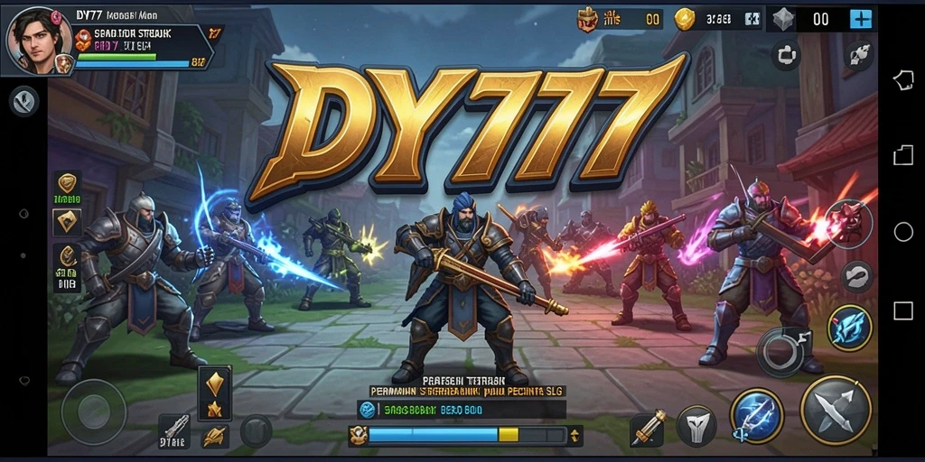 Tangkapan layar gameplay DY777 menampilkan pertempuran strategist yang intens.