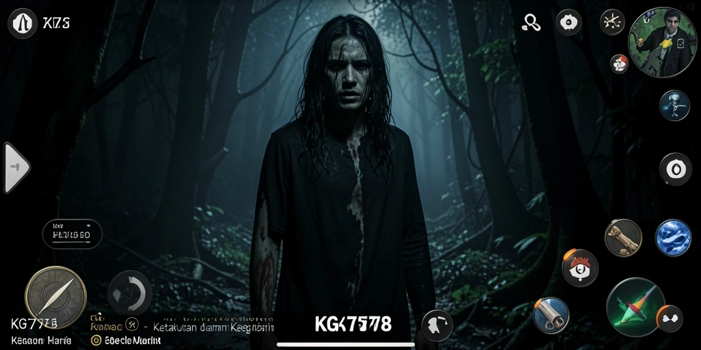 Screenshot gameplay menampilkan suasana mencekam dalam KG778.