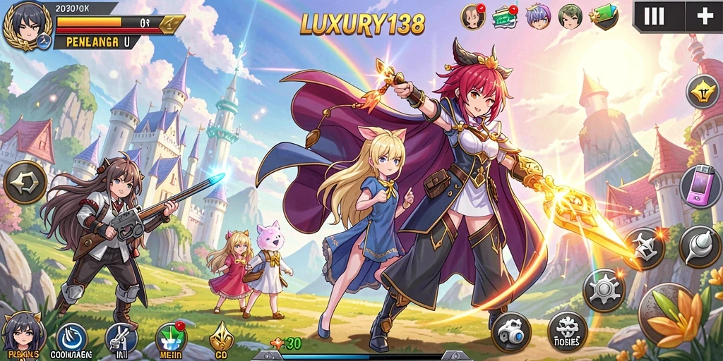 Gameplay mengasyikkan dalam LUXURY138 yang penuh karakter Anime.