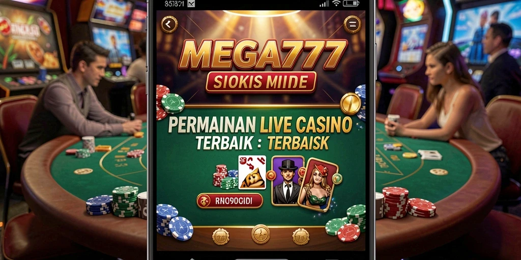 Screenshot gameplay MEGA777 menampilkan suasana kasino yang mengasyikkan.