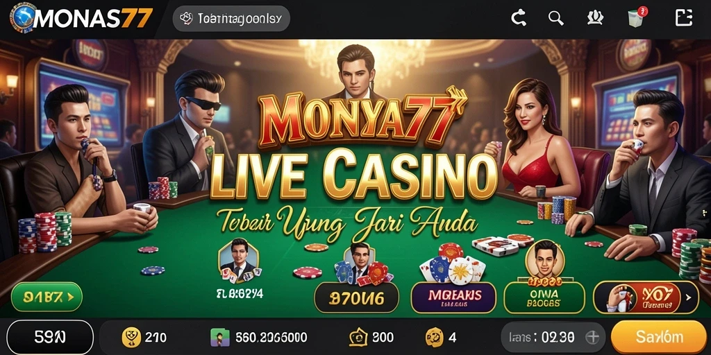Tampilan gameplay Live Casino MONAS77 yang mengesankan.