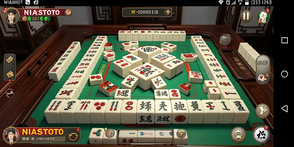 Tampilan menarik dari gameplay Mahjong di NIASTOTO.