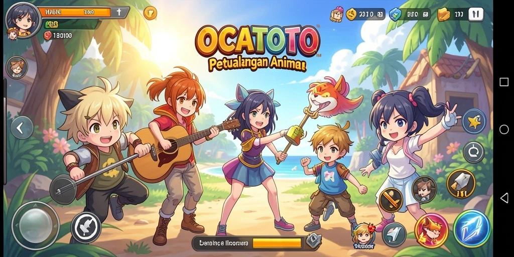 Tampilan gameplay seru dalam dunia Anime yang penuh warna.