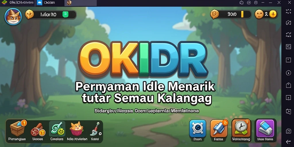 Tangkapan layar OKIDR dengan tampilan gameplay Idle yang menawan.