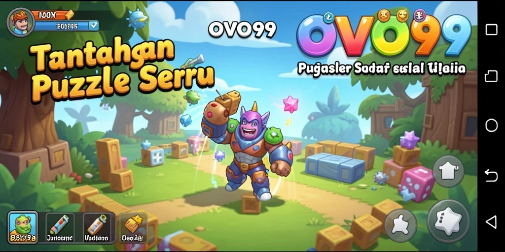 Tampilan gameplay OVO99 yang penuh tantangan Puzzle.