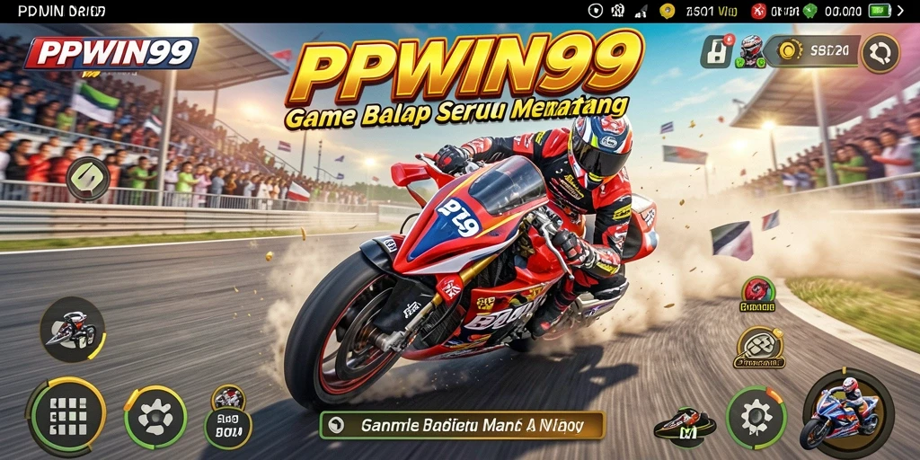 Gameplay racing yang mendebarkan dari PPWIN99 di lintasan balap.