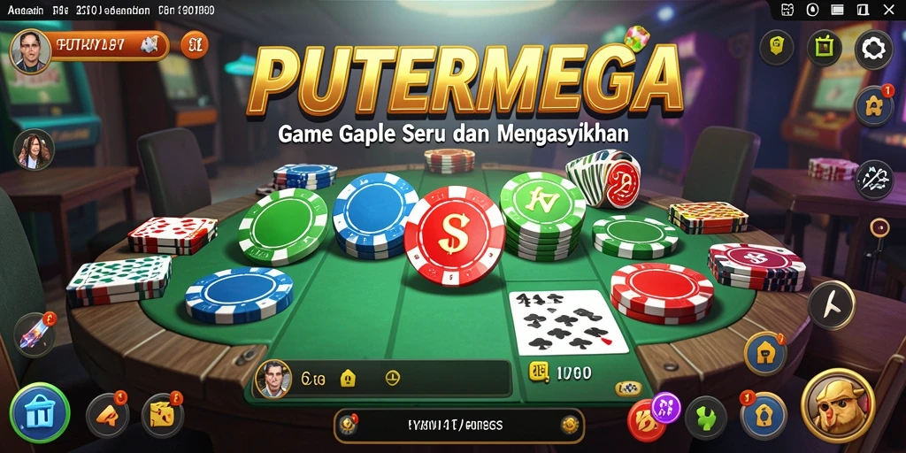 Screenshot gameplay PUTERMEGA dengan tampilan Gaple yang menarik.