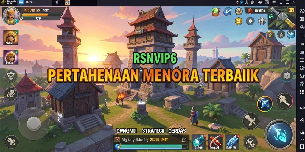 Screenshot gameplay RSNVIP6 menampilkan aksi menara pertahanan yang seru.