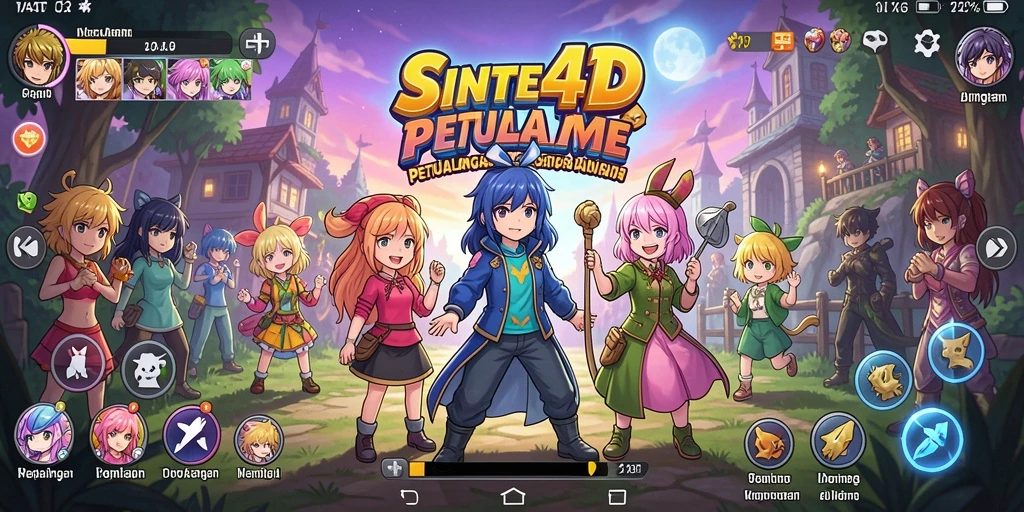 Screenshot gameplay SINTE4D dengan karakter Anime yang beraksi.