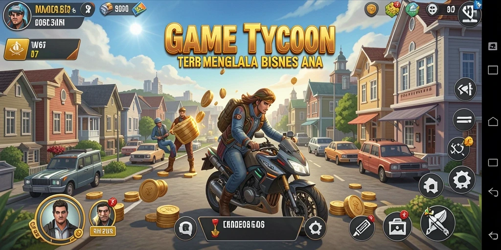 Tangkapan layar W67 menampilkan interaksi gameplay Tycoon yang seru.
